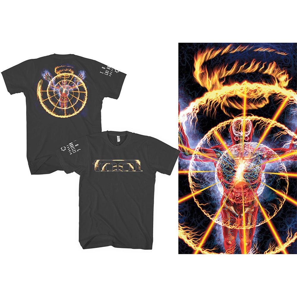Tool - Flame Spiral Heren Tshirt - Zwart